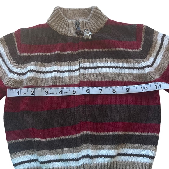 Gymboree Striped Knit Sweater Zip up Cardigan Size 12 - 18 M - Picture 8 of 9
